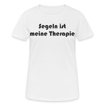 Segeln - Segeln ist meine Therapie - Frauen T-Shirt atmungsaktiv - Weiß - Vorne - AI Model Female 172 dark (172cm)