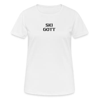 Ski - Ski Gott - Frauen T-Shirt atmungsaktiv - Weiß - Vorne - AI Model Female 172 dark (172cm)