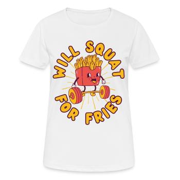 Français Strength Training Squat Fitness Fries kawaii - T-shirt respirant Femme - blanc - Devant - AI Model Female 172 dark (172cm)