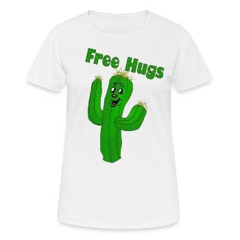 Free Hugs - Cactus Hug - all colors fun4m3 - Women's Breathable T-Shirt - white - Front - AI Model Female 172 dark (172cm)