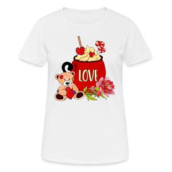 Valentines Candy Mug - Women's Breathable T-Shirt - white - Front - AI Model Female 172 dark (172cm)
