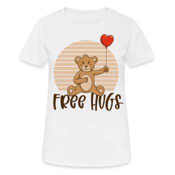 Câlins gratuits Teddy Bear - T-shirt respirant Femme - blanc - Devant - AI Model Female 172 dark (172cm)