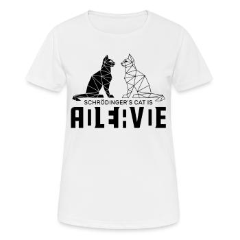 Le chat de Schrödinger est mort et vivant - T-shirt respirant Femme - blanc - Devant - AI Model Female 172 dark (172cm)