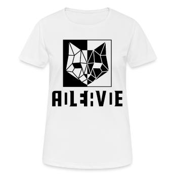 Le chat de Schrödinger mort et vivant - T-shirt respirant Femme - blanc - Devant - AI Model Female 172 dark (172cm)