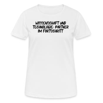 Wissenschaft - Wissenschaft und Technologie: - Frauen T-Shirt atmungsaktiv - Weiß - Vorne - AI Model Female 172 dark (172cm)