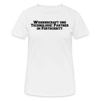Wissenschaft - Wissenschaft und Technologie: - Frauen T-Shirt atmungsaktiv - Weiß - Vorne - AI Model Female 172 dark (172cm)
