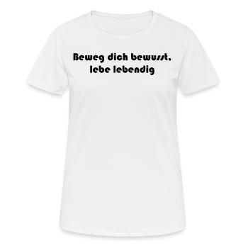 Pilates - Beweg dich bewusst, lebe lebendig - Frauen T-Shirt atmungsaktiv - Weiß - Vorne - AI Model Female 172 dark (172cm)