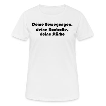 Pilates - Deine Bewegungen, deine Kontrolle, - Frauen T-Shirt atmungsaktiv - Weiß - Vorne - AI Model Female 172 dark (172cm)