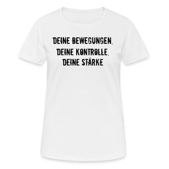 Pilates - Deine Bewegungen, deine Kontrolle, - Frauen T-Shirt atmungsaktiv - Weiß - Vorne - AI Model Female 172 dark (172cm)