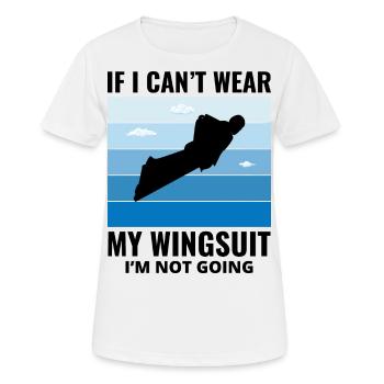 Wingsuit fliegen Base Jumping Fallschirmspringen Wingsuiting - Frauen T-Shirt atmungsaktiv - Weiß - Vorne - AI Model Female 172 dark (172cm)