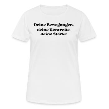 Pilates - Deine Bewegungen, deine Kontrolle, - Frauen T-Shirt atmungsaktiv - Weiß - Vorne - AI Model Female 172 dark (172cm)