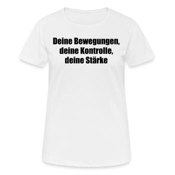 Pilates - Deine Bewegungen, deine Kontrolle, - Frauen T-Shirt atmungsaktiv - Weiß - Vorne - AI Model Female 172 dark (172cm)