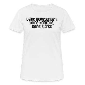 Pilates - Deine Bewegungen, deine Kontrolle, - Frauen T-Shirt atmungsaktiv - Weiß - Vorne - AI Model Female 172 dark (172cm)