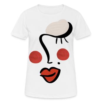 Abstraktes Gesicht einer Frau - Frauen T-Shirt atmungsaktiv - Weiß - Vorne - AI Model Female 172 dark (172cm)
