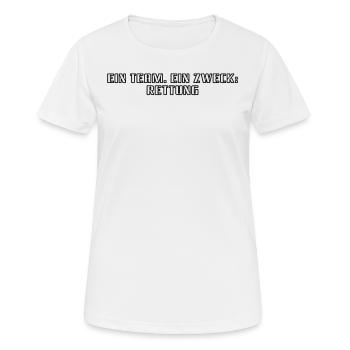 Feuerwehr - Ein Team. Ein Zweck: Rettung - Frauen T-Shirt atmungsaktiv - Weiß - Vorne - AI Model Female 172 dark (172cm)
