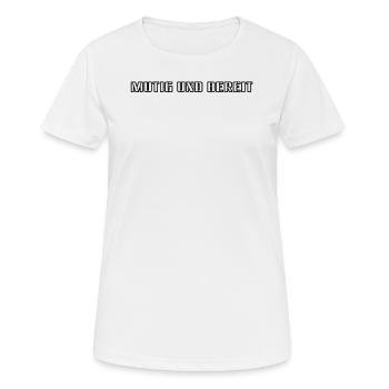 Feuerwehr - Mutig und bereit - Frauen T-Shirt atmungsaktiv - Weiß - Vorne - AI Model Female 172 dark (172cm)