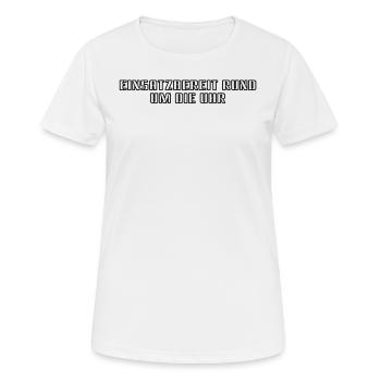 Feuerwehr - Einsatzbereit rund um die Uhr - Frauen T-Shirt atmungsaktiv - Weiß - Vorne - AI Model Female 172 dark (172cm)
