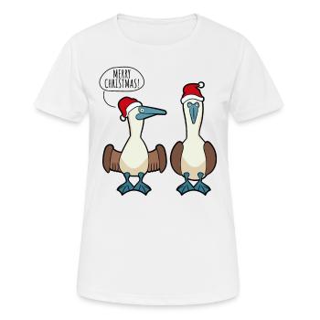 Merry Christmas Blaufußtölpel - Frauen T-Shirt atmungsaktiv - Weiß - Vorne - AI Model Female 172 dark (172cm)