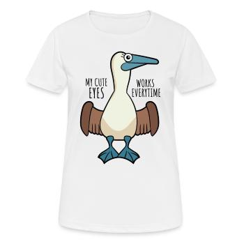 Niedlicher Seevogel Blaufußtölpel Galapagos Vogel - Frauen T-Shirt atmungsaktiv - Weiß - Vorne - AI Model Female 172 dark (172cm)