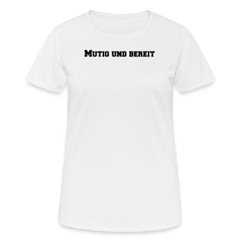 Feuerwehr - Mutig und bereit - Frauen T-Shirt atmungsaktiv - Weiß - Vorne - AI Model Female 172 dark (172cm)