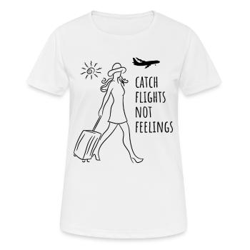 Prendre des vols, pas des sentiments - T-shirt respirant Femme - blanc - Devant - AI Model Female 172 dark (172cm)