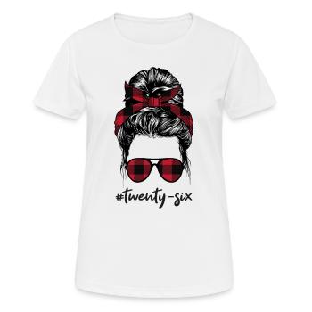 #twenty-six - Frauen T-Shirt atmungsaktiv - Weiß - Vorne - AI Model Female 172 dark (172cm)