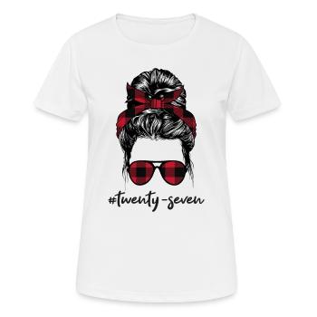 #twenty-seven - Frauen T-Shirt atmungsaktiv - Weiß - Vorne - AI Model Female 172 dark (172cm)