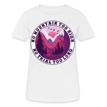 Kein Berg zu hoch, kein Weg zu lang - Frauen T-Shirt atmungsaktiv - Weiß - Vorne - AI Model Female 172 dark (172cm)