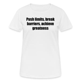 Fitness - Push limits, break barriers, achieve - Women's Breathable T-Shirt - white - Front - AI Model Female 172 dark (172cm)