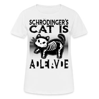 Le chat de Schrödinger est mort et vivant - T-shirt respirant Femme - blanc - Devant - AI Model Female 172 dark (172cm)