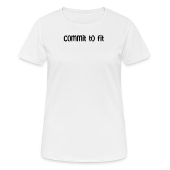 Fitness - Commit to fit - Women's Breathable T-Shirt - white - Front - AI Model Female 172 dark (172cm)