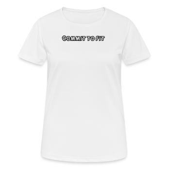 Fitness - Commit to fit - Women's Breathable T-Shirt - white - Front - AI Model Female 172 dark (172cm)