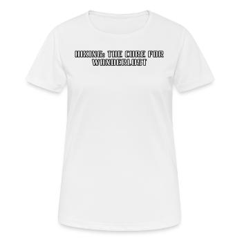 Wandern - Hiking: the cure for wanderlust - Women's Breathable T-Shirt - white - Front - AI Model Female 172 dark (172cm)