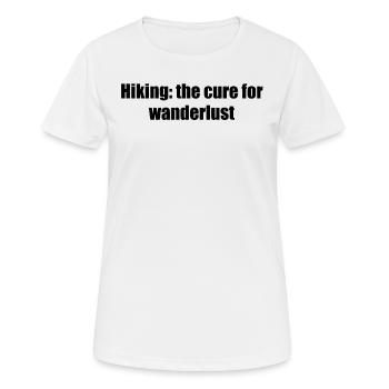 Wandern - Hiking: the cure for wanderlust - Women's Breathable T-Shirt - white - Front - AI Model Female 172 dark (172cm)