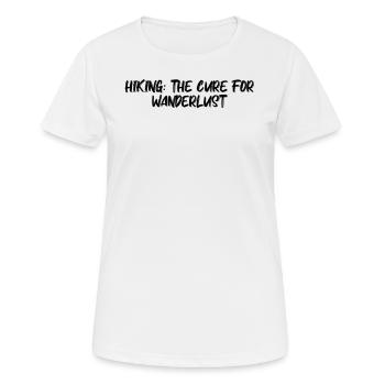 Wandern - Hiking: the cure for wanderlust - Women's Breathable T-Shirt - white - Front - AI Model Female 172 dark (172cm)