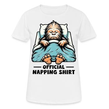 Official Napping Shirt - Women's Breathable T-Shirt - white - Front - AI Model Female 172 dark (172cm)