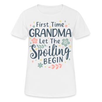 C’est la première fois que grand-mère laisse la gâterie commencer - T-shirt respirant Femme - blanc - Devant - AI Model Female 172 dark (172cm)