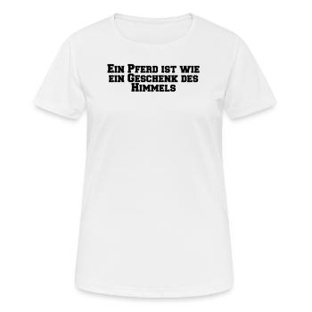 Riding - A horse is like a gift from - Women's Breathable T-Shirt - white - Front - AI Model Female 172 dark (172cm)