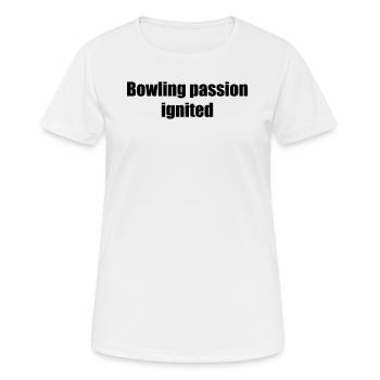 Bowling - La passion du bowling s’enflamme - T-shirt respirant Femme - blanc - Devant - AI Model Female 172 dark (172cm)