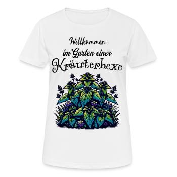Willkommen im Garten - Kräuterhexe - Naturheilerin - Frauen T-Shirt atmungsaktiv - Weiß - Vorne - AI Model Female 172 dark (172cm)