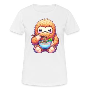 Kawaii Bigfoot Noodle Bowl Amant de Ramen - T-shirt respirant Femme - blanc - Devant - AI Model Female 172 dark (172cm)