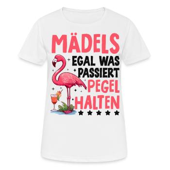 Mädels Egal Was Passiert Pegel Halten - Frauen T-Shirt atmungsaktiv - Weiß - Vorne - AI Model Female 172 dark (172cm)