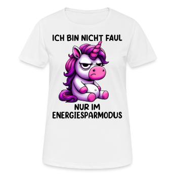 Je ne suis pas paresseux seulement en mode basse consommation - T-shirt respirant Femme - blanc - Devant - AI Model Female 172 dark (172cm)
