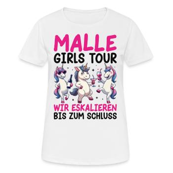 Malle Girls Tour Wir Eskalieren Bis Zum Schluss - Frauen T-Shirt atmungsaktiv - Weiß - Vorne - AI Model Female 172 dark (172cm)