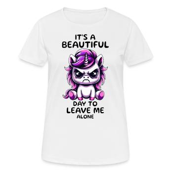 It's a beautiful day to leave me alone. - Women's Breathable T-Shirt - white - Front - AI Model Female 172 dark (172cm)