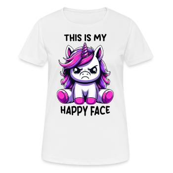 C’est mon visage heureux - T-shirt respirant Femme - blanc - Devant - AI Model Female 172 dark (172cm)