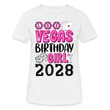 Fille d’anniversaire de Vegas 2028 - T-shirt respirant Femme - blanc - Devant - AI Model Female 172 dark (172cm)