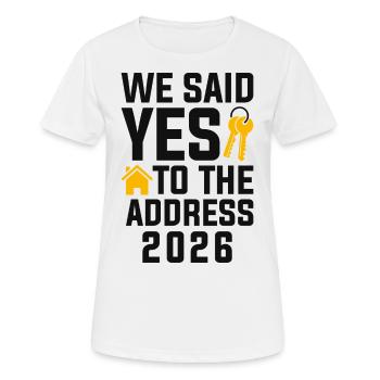 Nous avons dit à l’adresse 2026 - T-shirt respirant Femme - blanc - Devant - AI Model Female 172 dark (172cm)