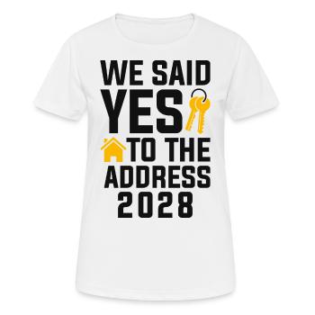 Nous avons dit à l’adresse 2028 - T-shirt respirant Femme - blanc - Devant - AI Model Female 172 dark (172cm)
