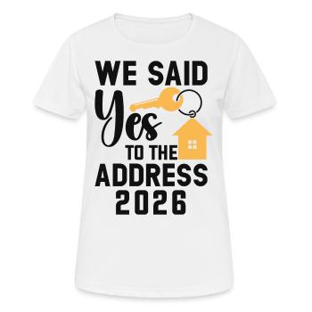 Nous avons dit à l’adresse 2026 - T-shirt respirant Femme - blanc - Devant - AI Model Female 172 dark (172cm)